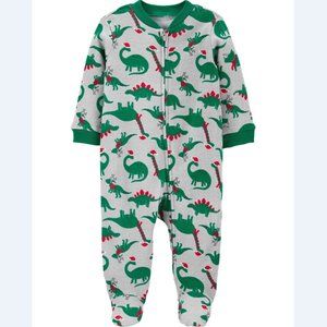 5/$20 NEW NB Christmas Dino Sleep & Play Footie Pajamas